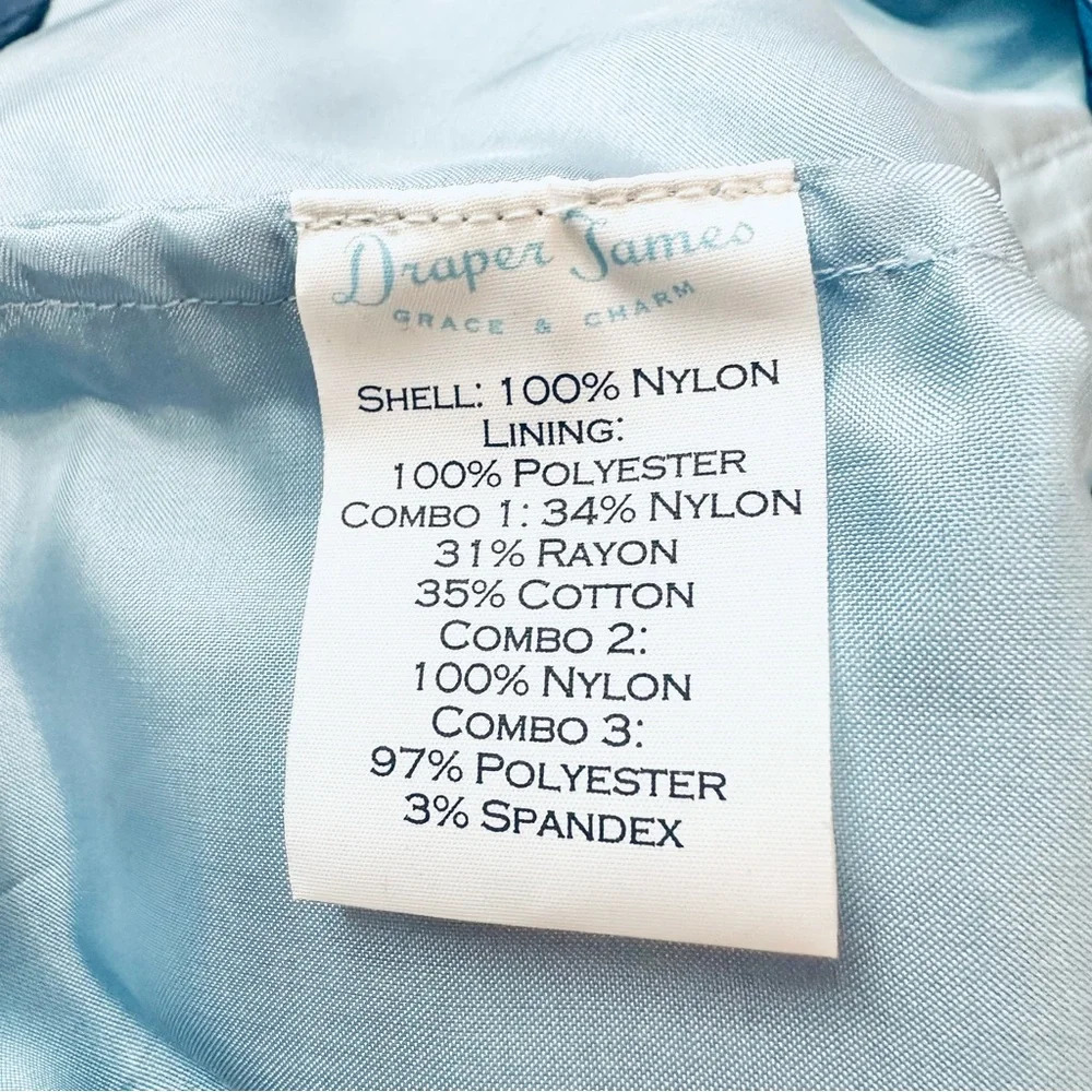 3/$22🩶 Draper James Tank Top Blouse Womens Size 2 XS Blue Lace Stripe Sleeveless - Picture 9 of 11